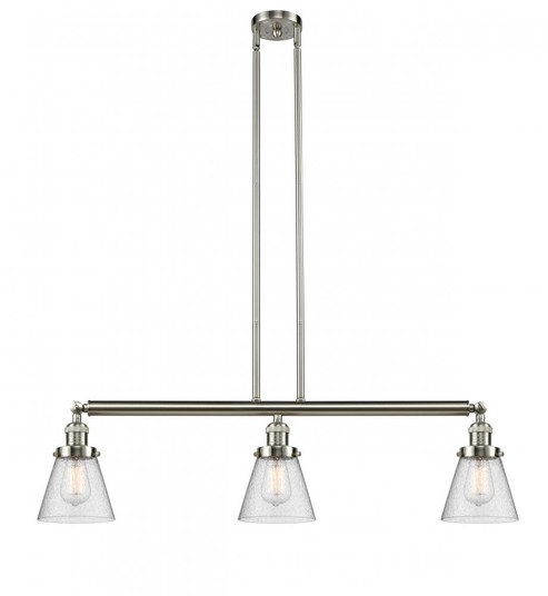 Cone - 3 Light - 39 inch - Brushed Satin Nickel - Stem Hung - Island Light (3442|213-SN-G64-LED)