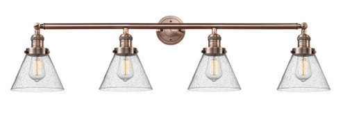 Cone - 4 Light - 44 inch - Antique Copper - Adjustable Bath Vanity Light (3442|215-AC-G44-LED)