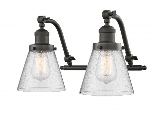 Cone - 2 Light - 18 inch - Oil Rubbed Bronze - Adjustable Bath Vanity Light (3442|515-2W-OB-G64-LED)
