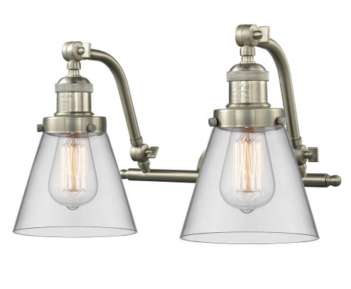 Cone - 2 Light - 18 inch - Brushed Satin Nickel - Adjustable Bath Vanity Light (3442|515-2W-SN-G62-LED)