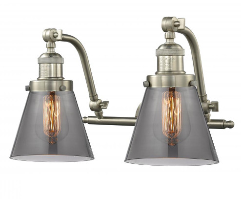 Cone - 2 Light - 18 inch - Brushed Satin Nickel - Adjustable Bath Vanity Light (3442|515-2W-SN-G63-LED)