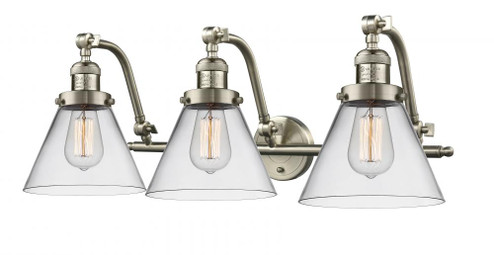 Cone - 3 Light - 28 inch - Brushed Satin Nickel - Adjustable Bath Vanity Light (3442|515-3W-SN-G42-LED)