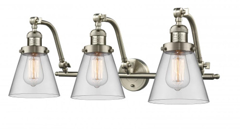 Cone - 3 Light - 28 inch - Brushed Satin Nickel - Adjustable Bath Vanity Light (3442|515-3W-SN-G62-LED)