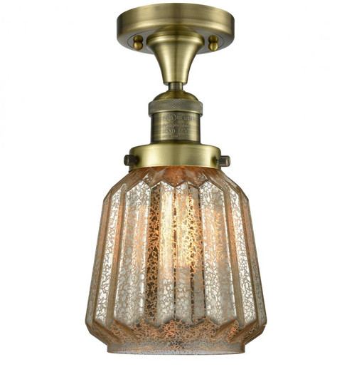 Chatham - 1 Light - 7 inch - Antique Brass - Semi-Flush Mount (3442|517-1CH-AB-G146-LED)
