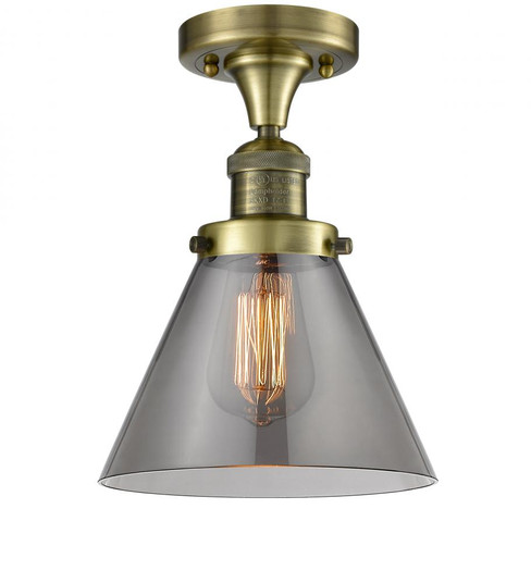 Bell - 1 Light - 8 inch - Antique Brass - Semi-Flush Mount (3442|517-1CH-AB-G73-LED)