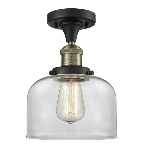 Bell - 1 Light - 8 inch - Black Antique Brass - Semi-Flush Mount (3442|517-1CH-BAB-G72-LED)