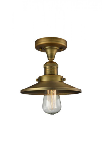 Railroad - 1 Light - 7 inch - Brushed Brass - Semi-Flush Mount (3442|517-1CH-BB-M4-LED)