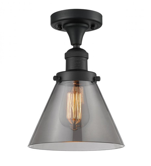 Cone - 1 Light - 8 inch - Matte Black - Semi-Flush Mount (3442|517-1CH-BK-G43-LED)