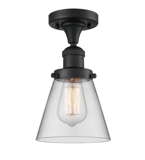 Cone - 1 Light - 7 inch - Matte Black - Semi-Flush Mount (3442|517-1CH-BK-G62-LED)