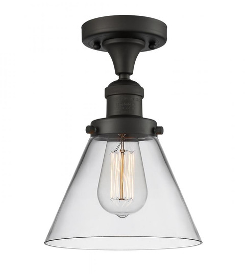 Cone - 1 Light - 8 inch - Oil Rubbed Bronze - Semi-Flush Mount (3442|517-1CH-OB-G42-LED)