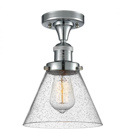 Cone - 1 Light - 8 inch - Polished Chrome - Semi-Flush Mount (3442|517-1CH-PC-G44-LED)
