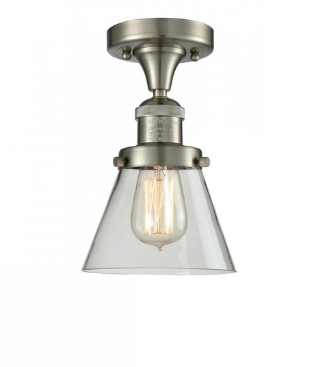Cone - 1 Light - 7 inch - Brushed Satin Nickel - Semi-Flush Mount (3442|517-1CH-SN-G62-LED)