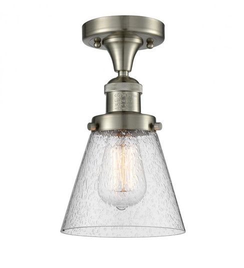Cone - 1 Light - 7 inch - Brushed Satin Nickel - Semi-Flush Mount (3442|517-1CH-SN-G64-LED)