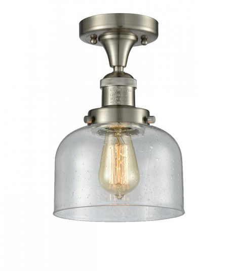 Bell - 1 Light - 8 inch - Brushed Satin Nickel - Semi-Flush Mount (3442|517-1CH-SN-G74-LED)