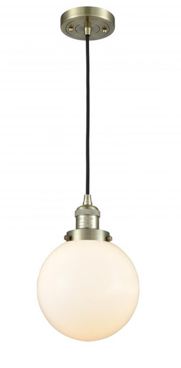 Beacon - 1 Light - 8 inch - Antique Brass - Cord hung - Mini Pendant (3442|201C-AB-G201-8)