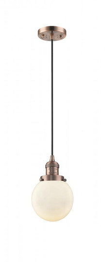 Beacon - 1 Light - 6 inch - Antique Copper - Cord hung - Mini Pendant (3442|201C-AC-G201-6-LED)