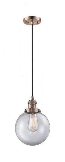 Beacon - 1 Light - 8 inch - Antique Copper - Cord hung - Mini Pendant (3442|201C-AC-G202-8)