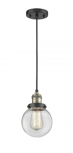 Beacon - 1 Light - 6 inch - Black Antique Brass - Cord hung - Mini Pendant (3442|201C-BAB-G202-6)