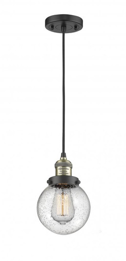 Beacon - 1 Light - 6 inch - Black Antique Brass - Cord hung - Mini Pendant (3442|201C-BAB-G204-6-LED)