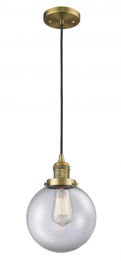 Beacon - 1 Light - 8 inch - Brushed Brass - Cord hung - Mini Pendant (3442|201C-BB-G202-8)