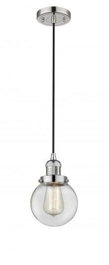Beacon - 1 Light - 6 inch - Polished Nickel - Cord hung - Mini Pendant (3442|201C-PN-G202-6-LED)