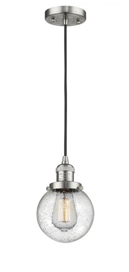 Beacon - 1 Light - 6 inch - Brushed Satin Nickel - Cord hung - Mini Pendant (3442|201C-SN-G204-6)