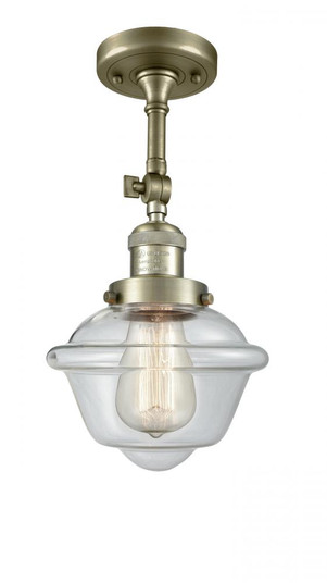 Oxford - 1 Light - 7 inch - Antique Brass - Adjustable Semi-Flush Mount (3442|201F-AB-G532-LED)