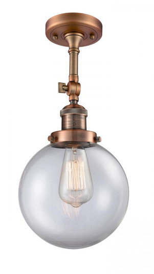 Beacon - 1 Light - 8 inch - Antique Copper - Adjustable Semi-Flush Mount (3442|201F-AC-G202-8)