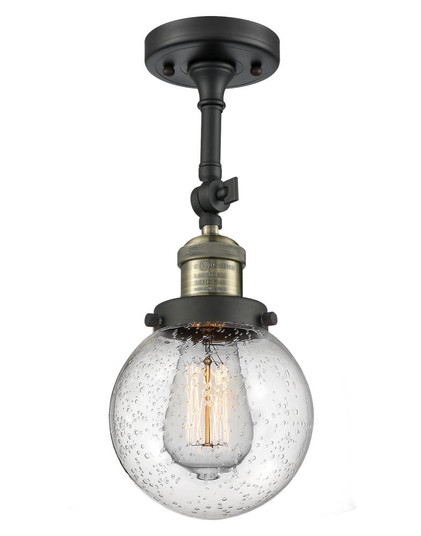 Beacon - 1 Light - 6 inch - Black Antique Brass - Adjustable Semi-Flush Mount (3442|201F-BAB-G204-6-LED)