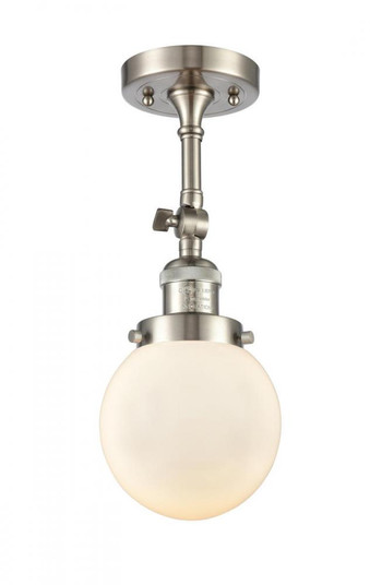 Beacon - 1 Light - 6 inch - Brushed Satin Nickel - Adjustable Semi-Flush Mount (3442|201F-SN-G201-6)