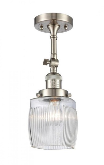 Colton - 1 Light - 6 inch - Brushed Satin Nickel - Adjustable Semi-Flush Mount (3442|201F-SN-G302-LED)