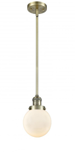 Beacon - 1 Light - 6 inch - Antique Brass - Stem Hung - Mini Pendant (3442|201S-AB-G201-6-LED)