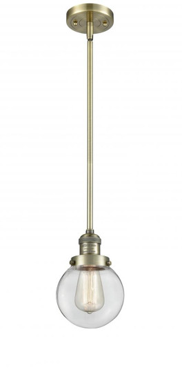 Beacon - 1 Light - 6 inch - Antique Brass - Stem Hung - Mini Pendant (3442|201S-AB-G202-6)