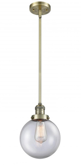 Beacon - 1 Light - 8 inch - Antique Brass - Stem Hung - Mini Pendant (3442|201S-AB-G202-8)