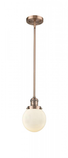 Beacon - 1 Light - 6 inch - Antique Copper - Stem Hung - Mini Pendant (3442|201S-AC-G201-6-LED)