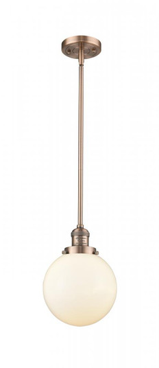 Beacon - 1 Light - 8 inch - Antique Copper - Stem Hung - Mini Pendant (3442|201S-AC-G201-8-LED)