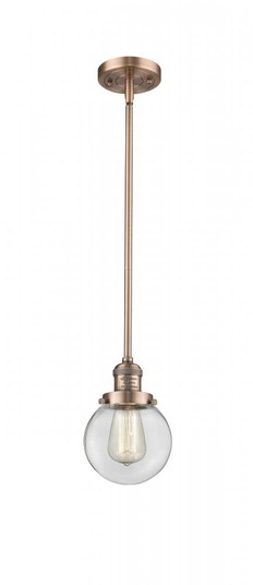 Beacon - 1 Light - 6 inch - Antique Copper - Stem Hung - Mini Pendant (3442|201S-AC-G202-6)