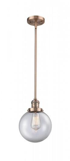 Beacon - 1 Light - 8 inch - Antique Copper - Stem Hung - Mini Pendant (3442|201S-AC-G202-8)