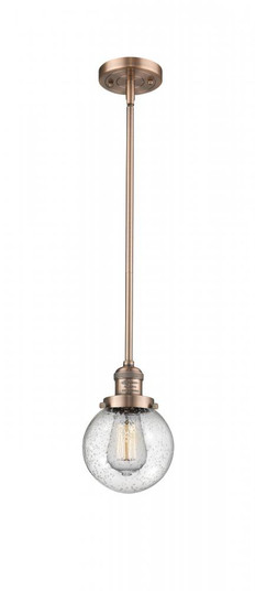 Beacon - 1 Light - 6 inch - Antique Copper - Stem Hung - Mini Pendant (3442|201S-AC-G204-6)
