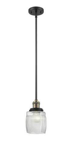 Colton - 1 Light - 6 inch - Black Antique Brass - Stem Hung - Mini Pendant (3442|201S-BAB-G302-LED)