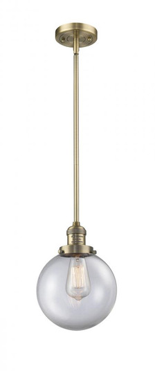 Beacon - 1 Light - 8 inch - Brushed Brass - Stem Hung - Mini Pendant (3442|201S-BB-G202-8-LED)