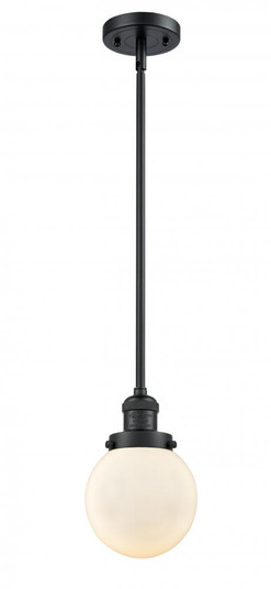 Beacon - 1 Light - 6 inch - Matte Black - Stem Hung - Mini Pendant (3442|201S-BK-G201-6)
