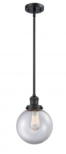 Beacon - 1 Light - 8 inch - Matte Black - Stem Hung - Mini Pendant (3442|201S-BK-G202-8-LED)