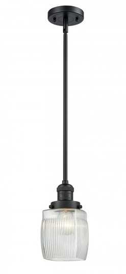 Colton - 1 Light - 6 inch - Matte Black - Stem Hung - Mini Pendant (3442|201S-BK-G302-LED)