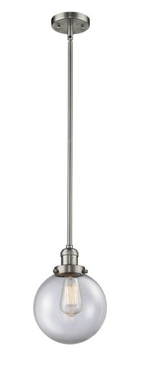 Beacon - 1 Light - 8 inch - Brushed Satin Nickel - Stem Hung - Mini Pendant (3442|201S-SN-G202-8)