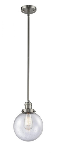 Beacon - 1 Light - 8 inch - Brushed Satin Nickel - Stem Hung - Mini Pendant (3442|201S-SN-G204-8)