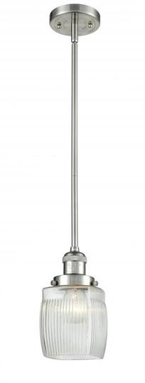 Colton - 1 Light - 6 inch - Brushed Satin Nickel - Stem Hung - Mini Pendant (3442|201S-SN-G302)