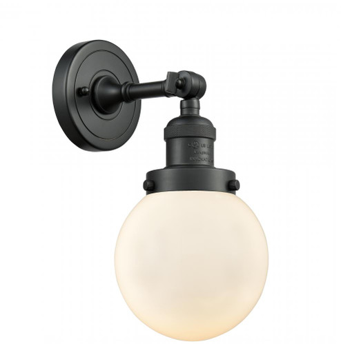Beacon - 1 Light - 6 inch - Matte Black - Adjustable Sconce (3442|203-BK-G201-6)