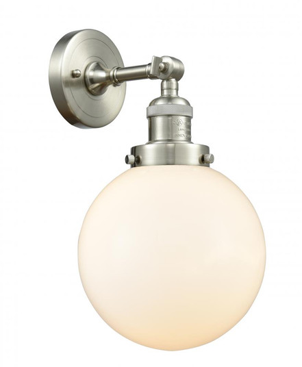 Beacon - 1 Light - 8 inch - Brushed Satin Nickel - Adjustable Sconce (3442|203-SN-G201-8)