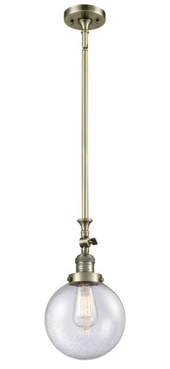 Beacon - 1 Light - 8 inch - Antique Brass - Stem Hung - Adjustable Mini Pendant (3442|206-AB-G204-8-LED)